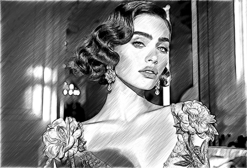 Черно-белый рисунок из фотографии