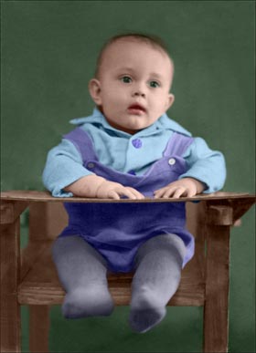 Раскрашенная детская фотография