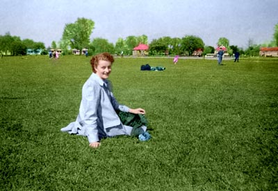 Раскрашенная фотография английского парка