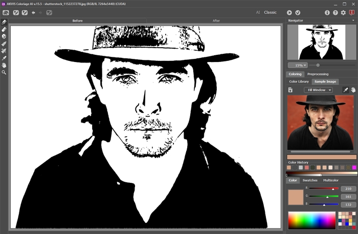 Fenster von AKVIS Coloriage AI