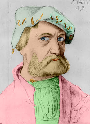 colorized pencil sketch