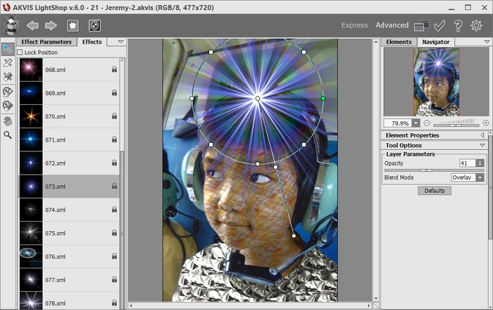 AKVIS LightShop: new hair for the alien