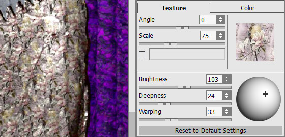 Texture applied