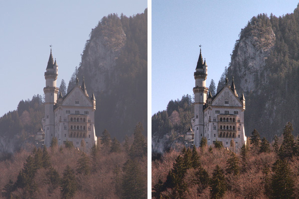 Фотография до и после коррекции