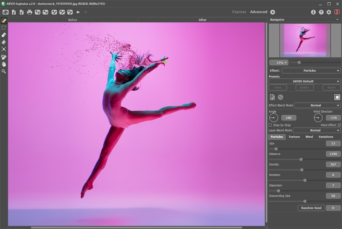 砂の効果を追加: AKVIS Default Preset