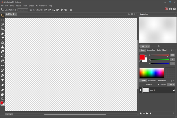 Nuova immagine in AliveColors