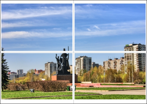 Изображение на нескольких листах