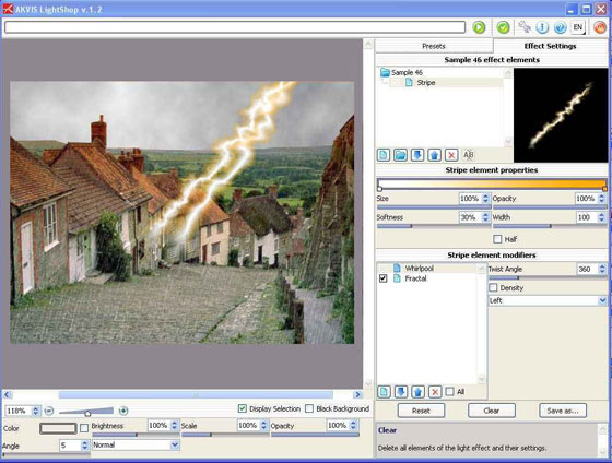 A&ntilde;adir rayos con AKVIS LightShop