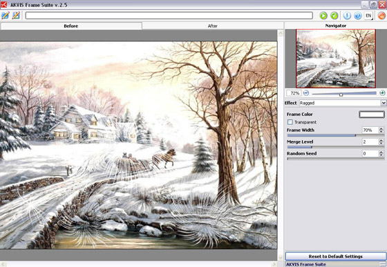 AKVIS Frame Suite plugin window