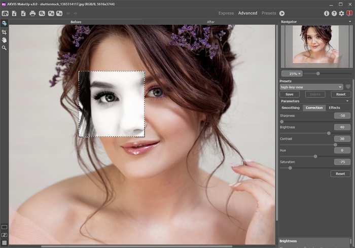 Bildkorrektur in AKVIS MakeUp