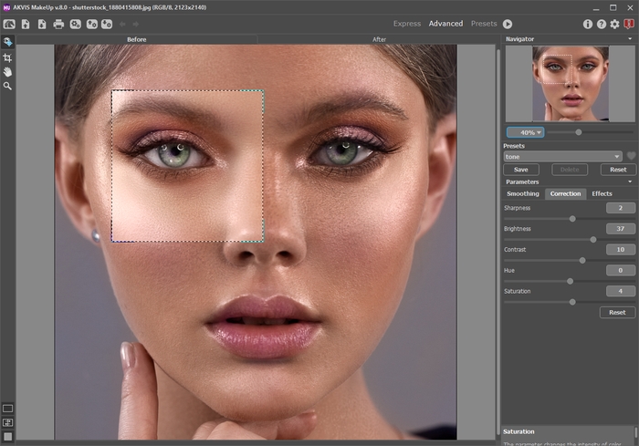 AKVIS MakeUpでイメージの修正