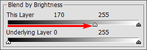 Position of the sliders