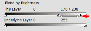 Position of the sliders