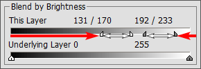 Position of the sliders