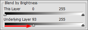Position of the sliders