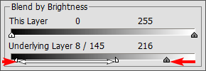 Position of the sliders