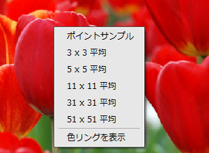 サンプル サイズ メニュー