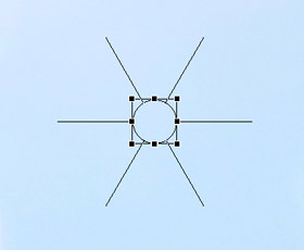 Die Sonne wird schematisch dargestellt