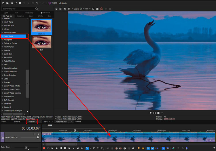 Neon Video in Vegas Pro