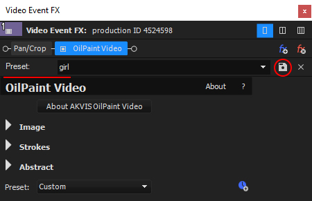 Creating Custom Preset in Vegas Pro