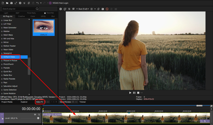 OilPaint Video in Vegas Pro