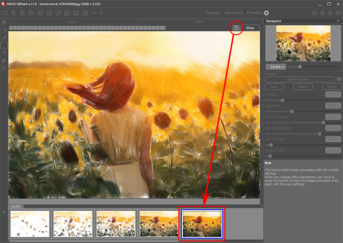 AKVIS OilPaint でのイメージ処理