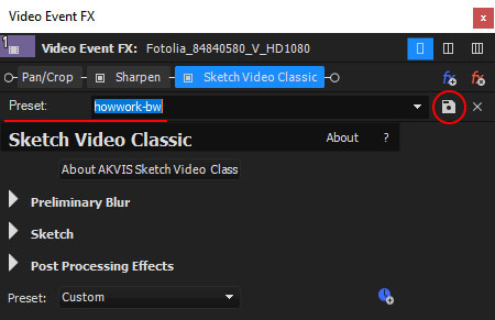 Пользовательские предустановки в Vegas Pro (сохранение)