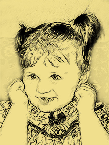 Ritratto disegnato su carta gialla