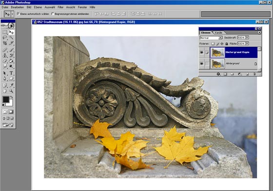 Immagine autunnale: due livelli