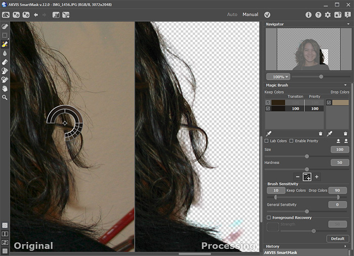 Conservar colores y Eliminar colores