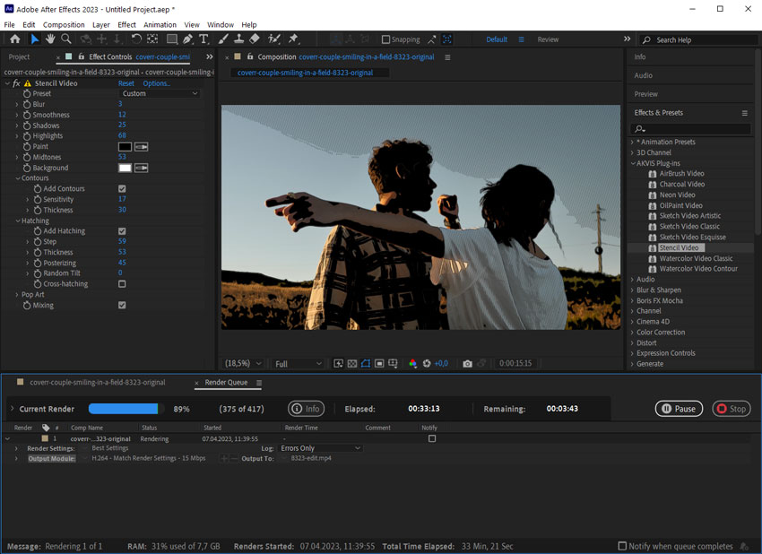 Elaborazione ed esportazione del video