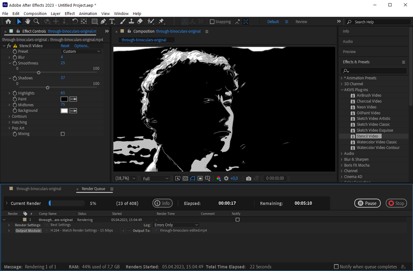 Videobearbeitung und -export