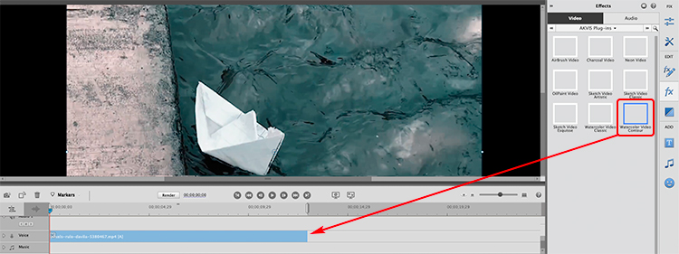 Акварель для видео в Premiere Elements