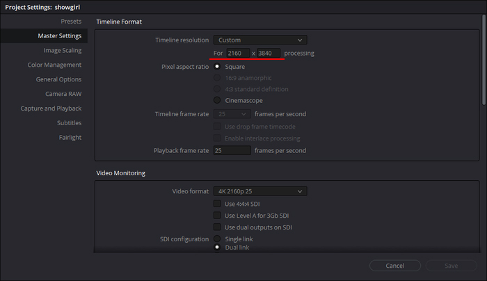 Project Settings