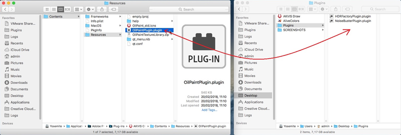 Speicherort der Datei OilPaintPlugin