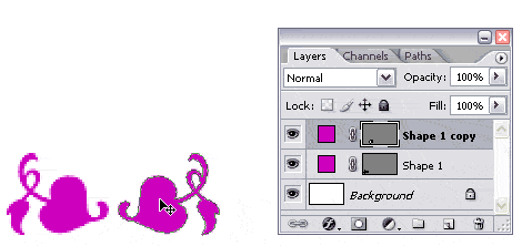 Move the copied shape