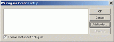The PS Plug-ins location setup window